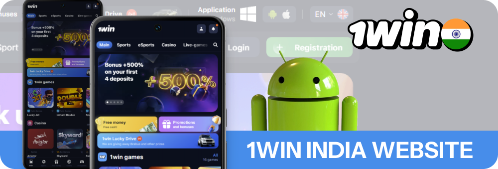 1Win India website on your Android phone