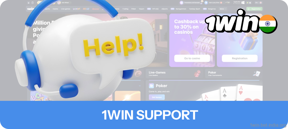 1Win users in India can contact customer support