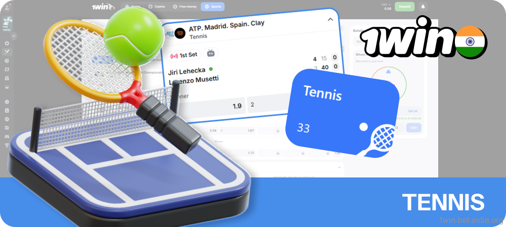 Tennis available on 1Win