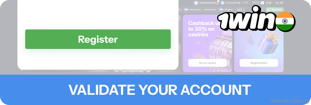 Validate your 1win account
