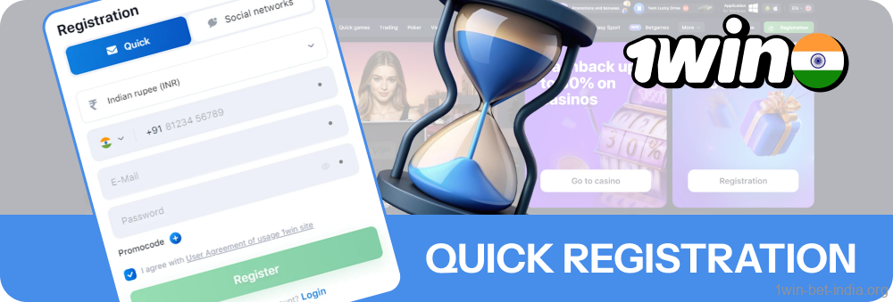 Make 1win account with just one click